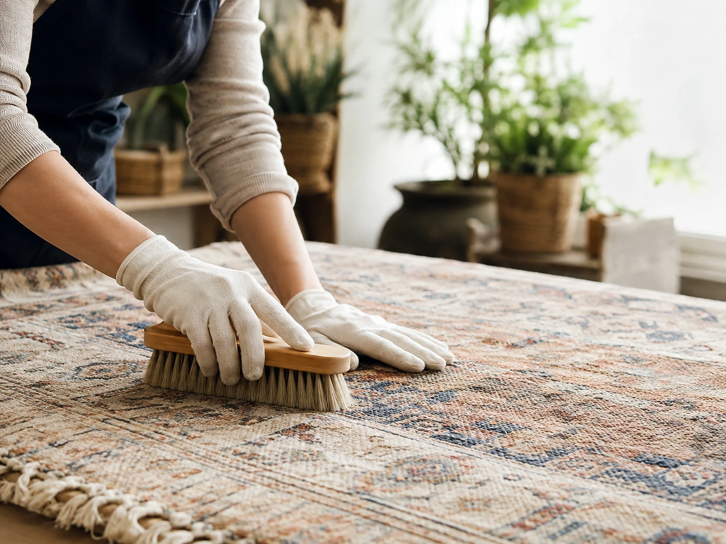 Nettoyage soigneux d’un textile ancien